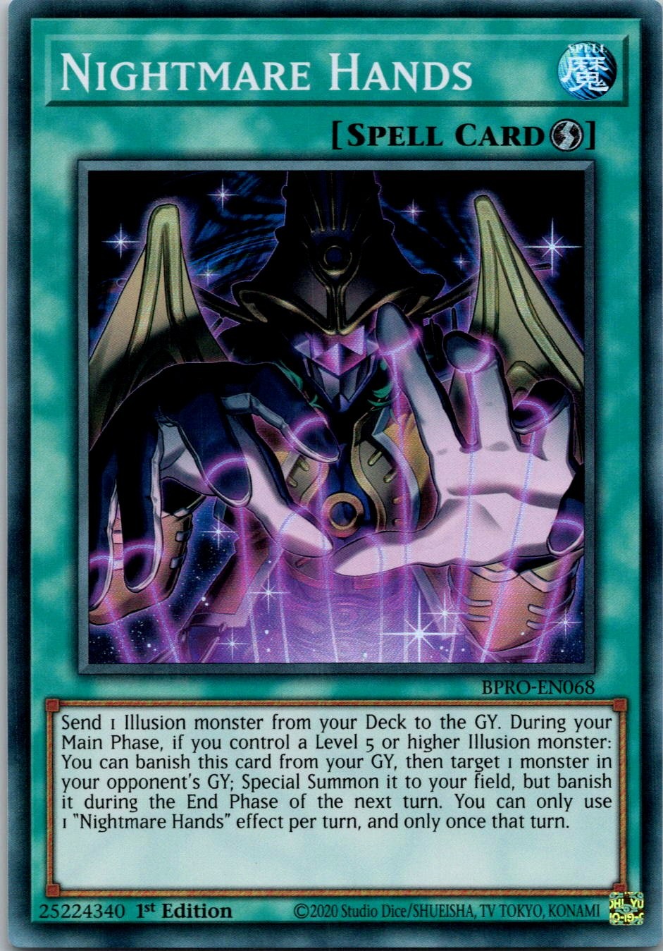 Yugioh Nightmare Hands BPRO-EN068 1st Edition Super Rare NM