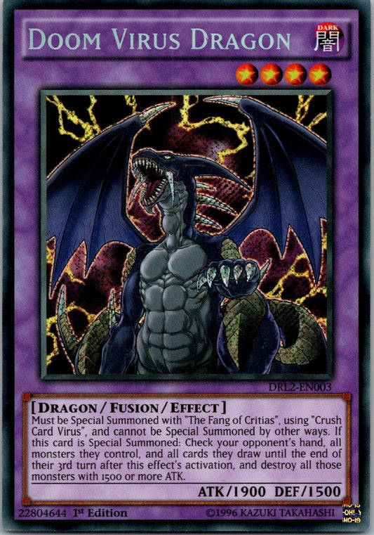 Yugioh Doom Virus Dragon DRL2-EN003 1st Edition Secret Rare NM