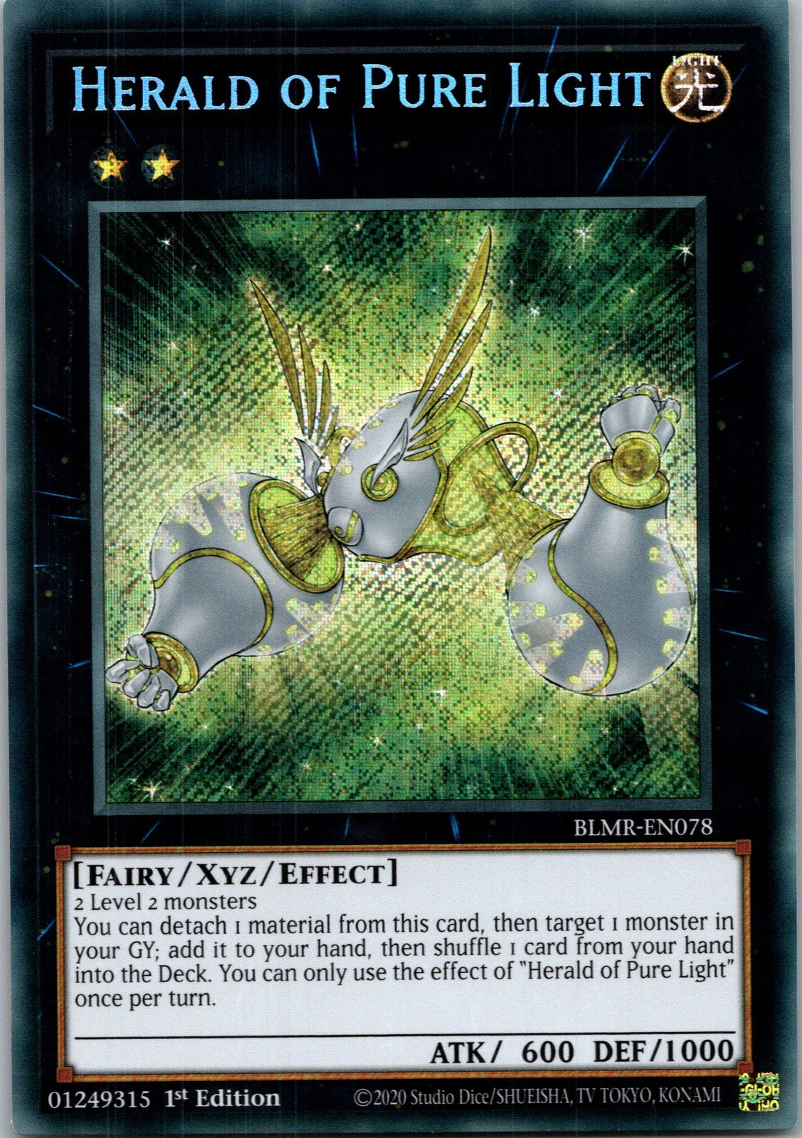 Yugioh Herald of Pure Light BLMR-EN078 1st Edition Secret Rare NM