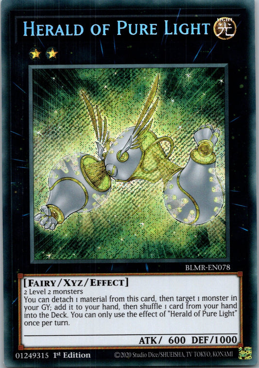 Yugioh Herald of Pure Light BLMR-EN078 1st Edition Secret Rare NM