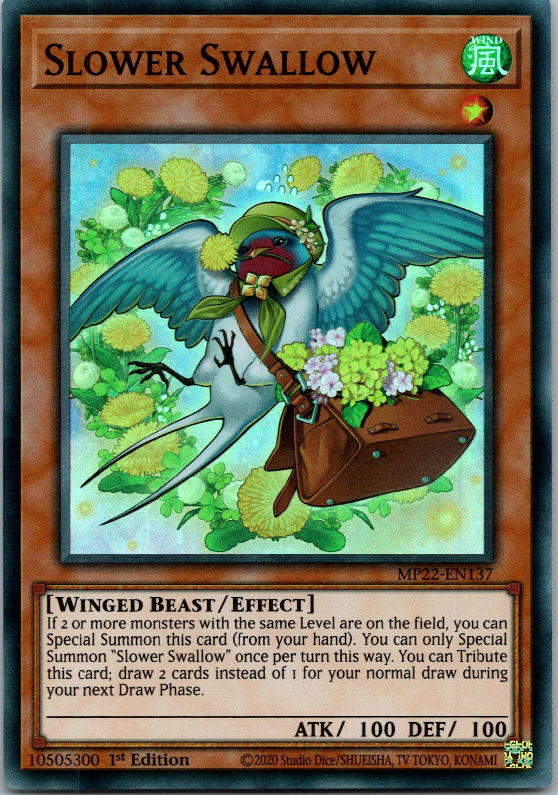 Yugioh Slower Swallow MP22-EN137 1st Edition Super Rare NM