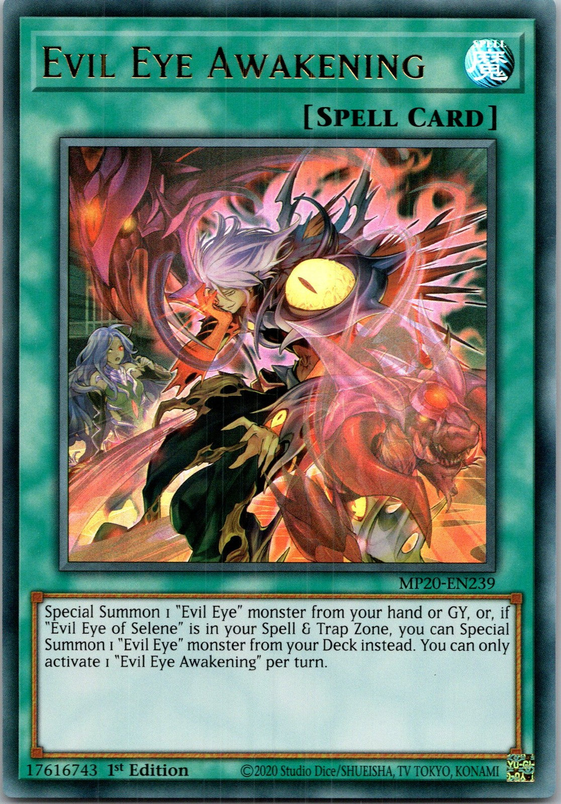Yugioh Evil Eye Awakening MP20-EN239 1st Edition Ultra Rare NM