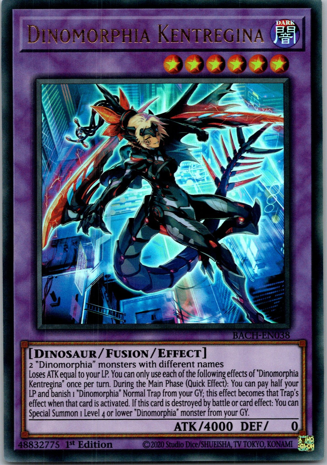 Yugioh Dinomorphia Kentregina BACH-EN038 1st Edition Ultra Rare NM