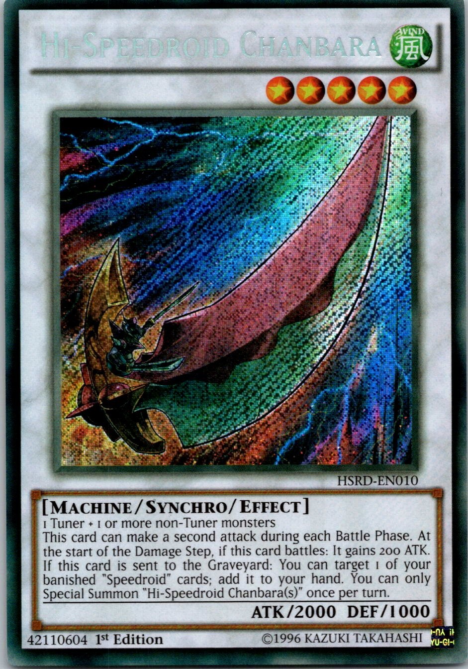 Yugioh Hi-Speedroid Chanbara HSRD-EN010 1st Edition Secret Rare NM