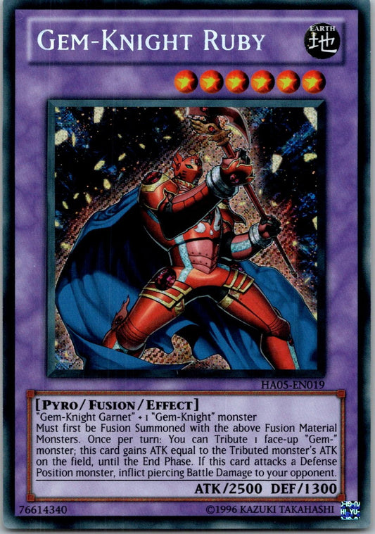 Yugioh Gem-Knight Ruby HA05-EN019 Secret Rare NM