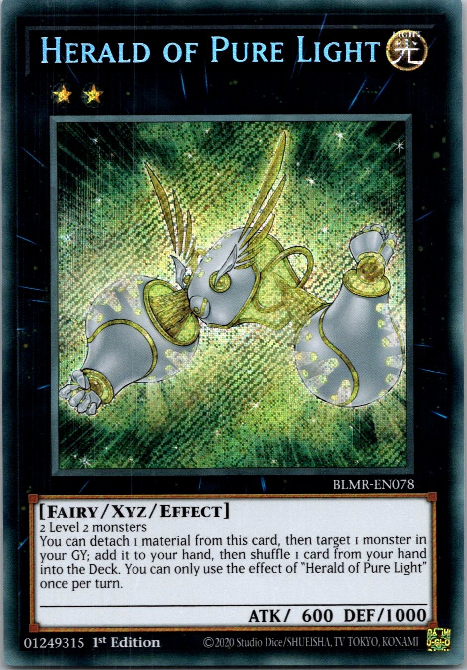 Yugioh Herald of Pure Light BLMR-EN078 1st Edition Secret Rare NM