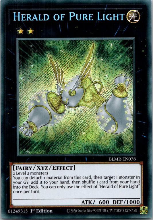 Yugioh Herald of Pure Light BLMR-EN078 1st Edition Secret Rare NM