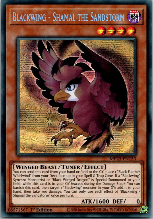Yugioh Blackwing - Shamal the Sandstorm MP23-EN153 1st Edition Secret Rare NM