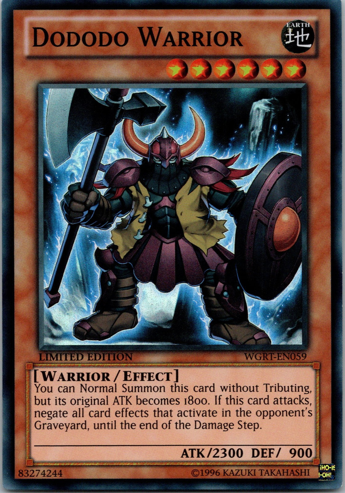 Yugioh Dododo Warrior WGRT-EN059 Limited Edition Super Rare NM