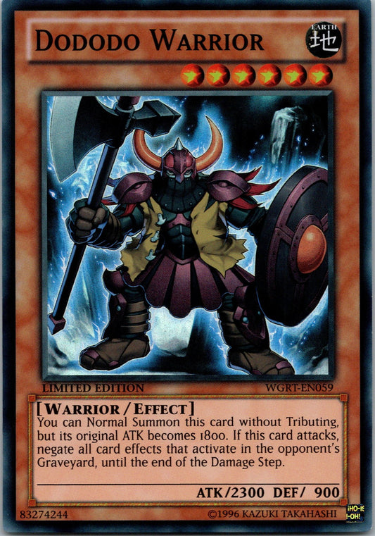 Yugioh Dododo Warrior WGRT-EN059 Limited Edition Super Rare NM