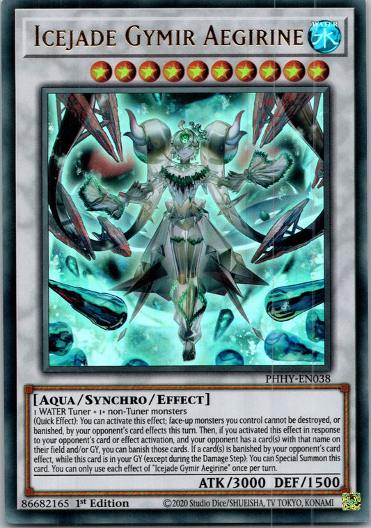Yugioh Icejade Gymir Aegirine PHHY-EN038 1st Edition Ultra Rare NM