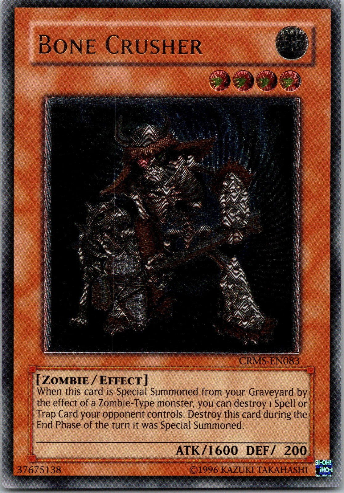 Yugioh Bone Crusher CRMS-EN083 Ultimate Rare NM