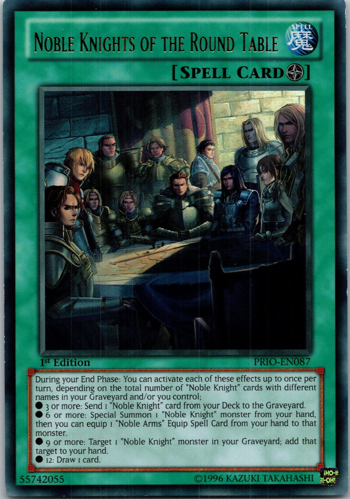 Yugioh Noble Knights of the Round Table PRIO-EN087 1st Edition Ultra Rare NM