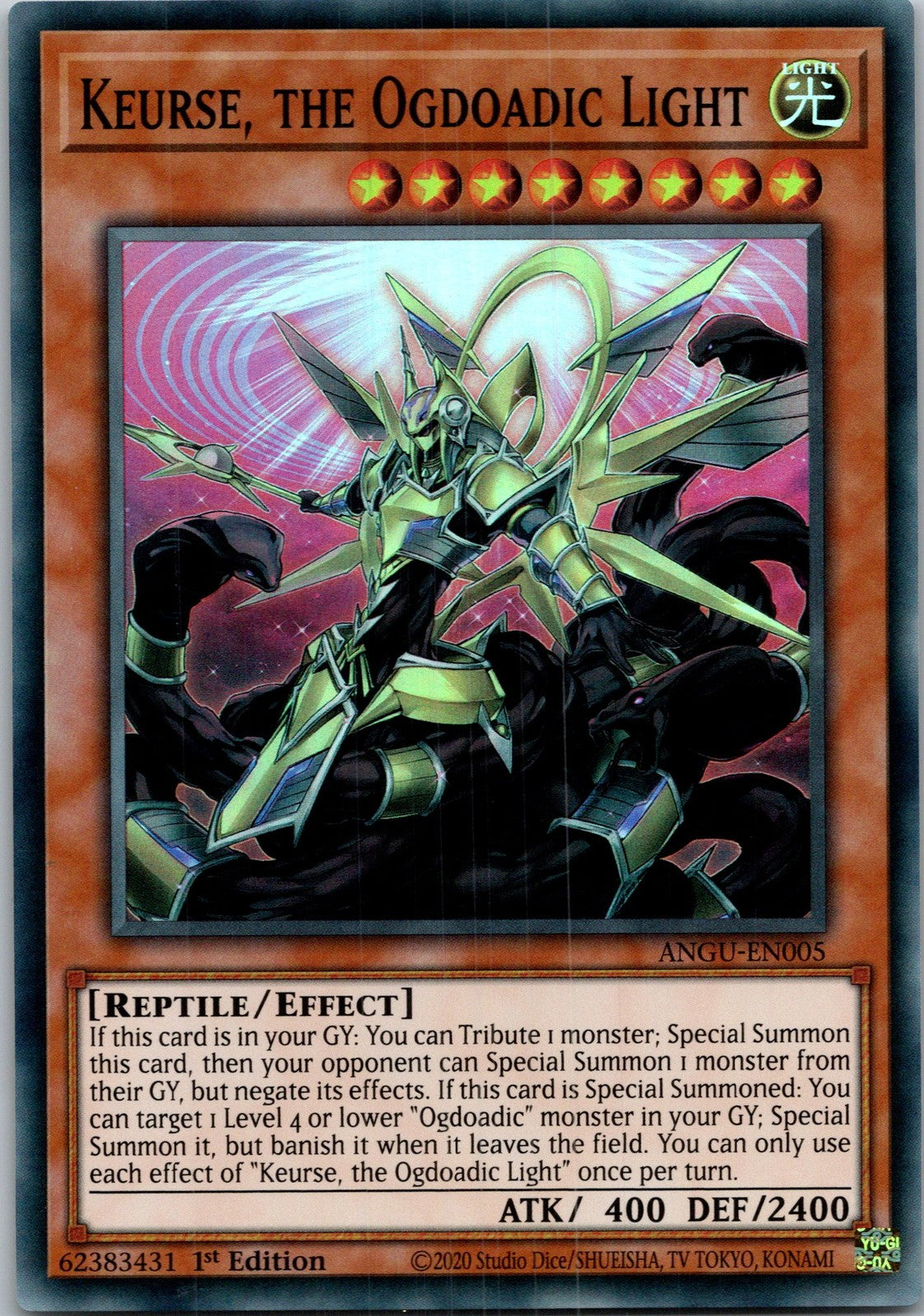 Yugioh Keurse, the Ogdoadic Light ANGU-EN005 1st Edition Super Rare NM