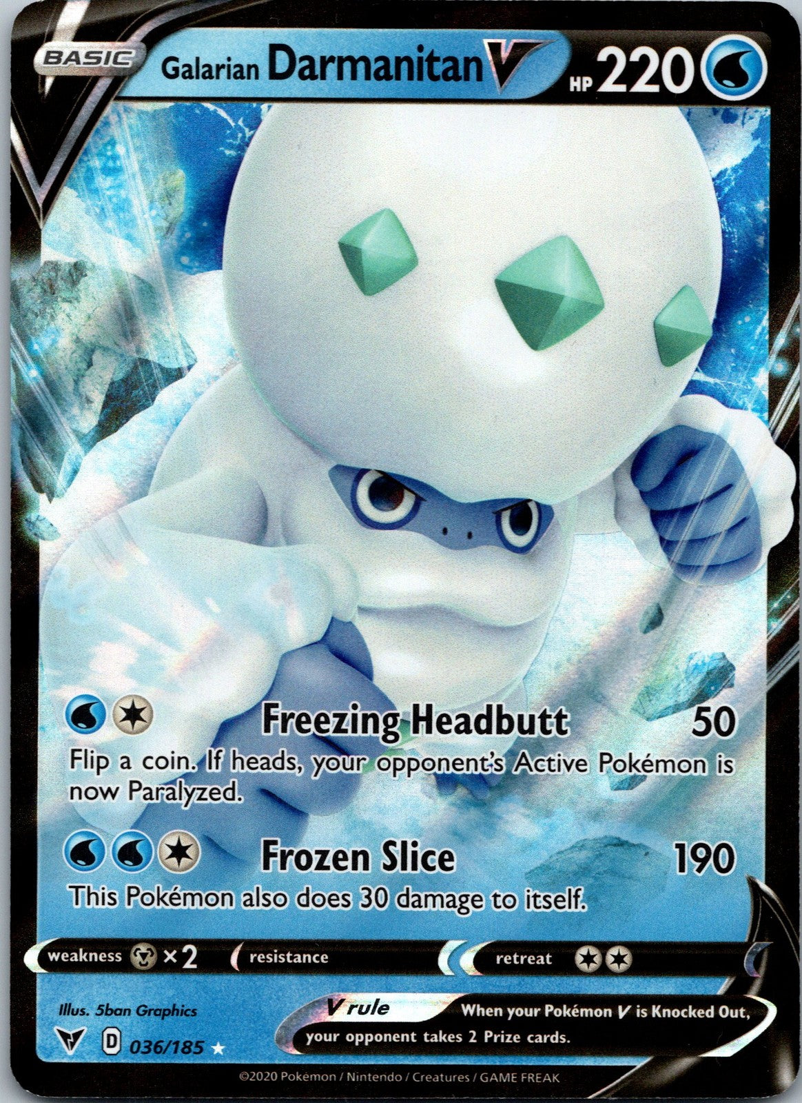 Pokemon Galarian Darmanitan V 036/185 Ultra Rare NM