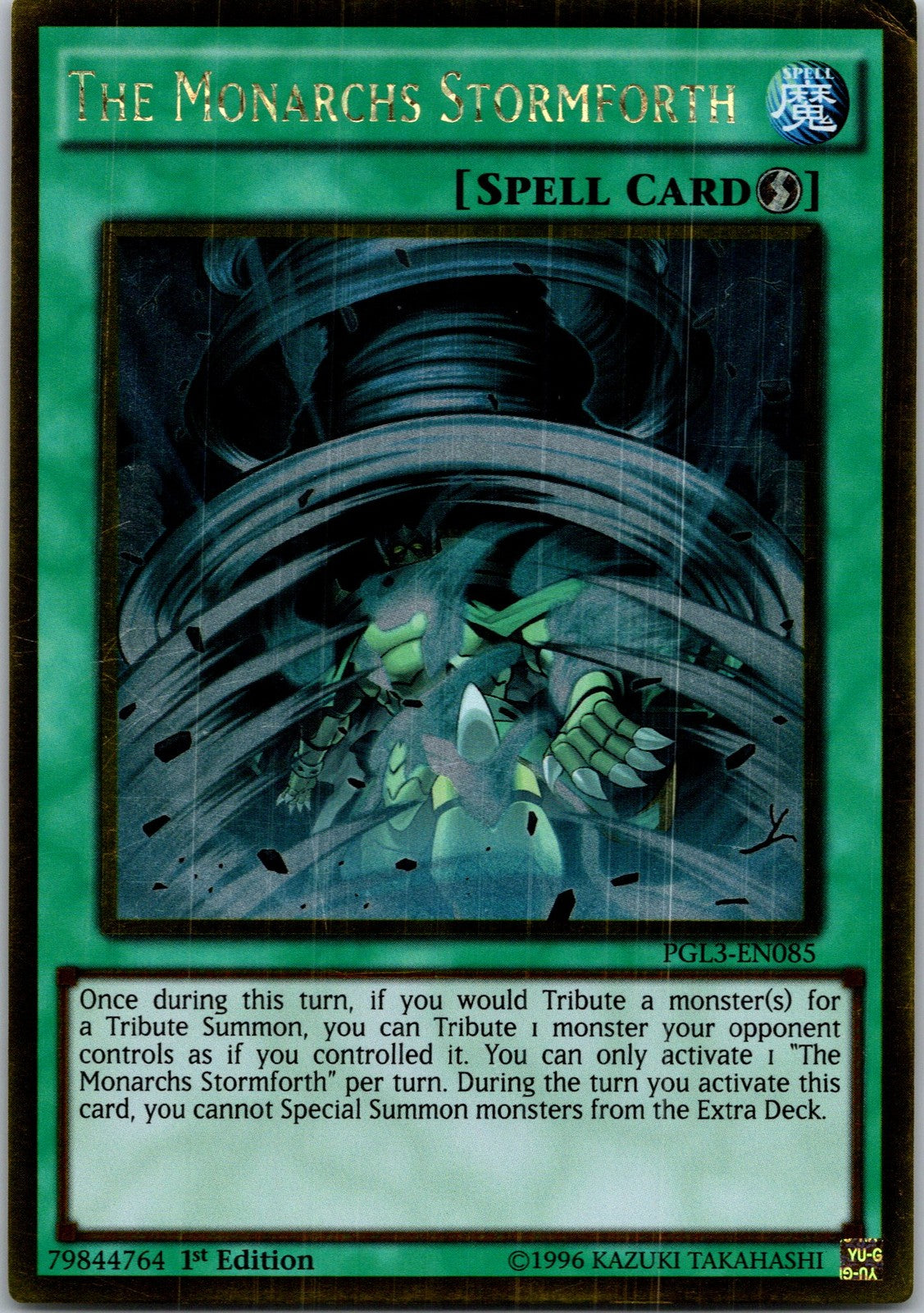 Yugioh The Monarchs Stormforth PGL3-EN085 1st Edition Gold Rare NM