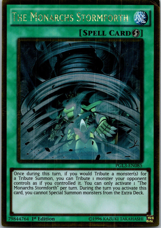 Yugioh The Monarchs Stormforth PGL3-EN085 1st Edition Gold Rare NM