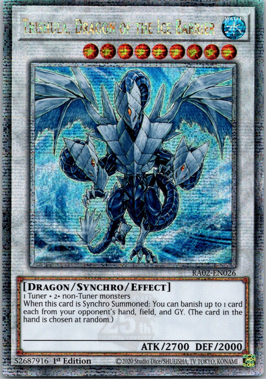 Yugioh Trishula, Dragon of the Ice Barrier RA02-EN026 1st Ed Quarter Century NM