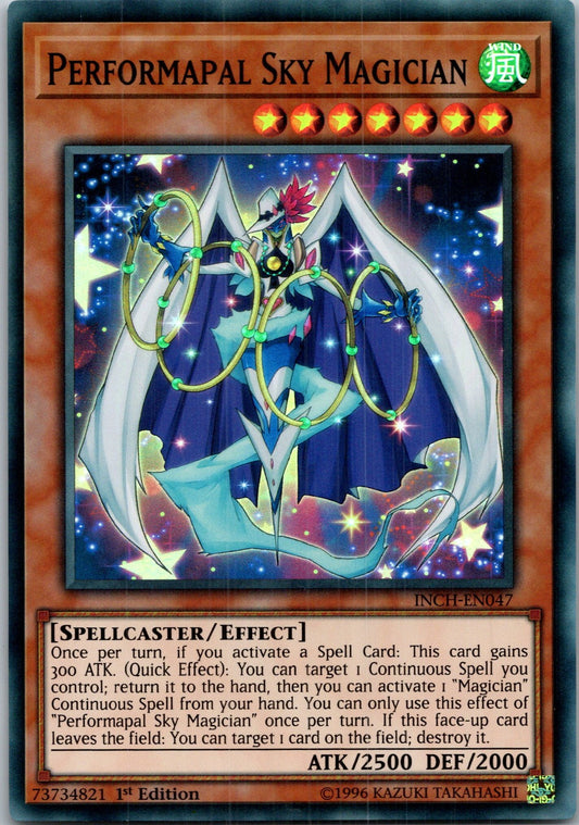 Yugioh Performapal Sky Magician INCH-EN047 1st Edition Super Rare NM