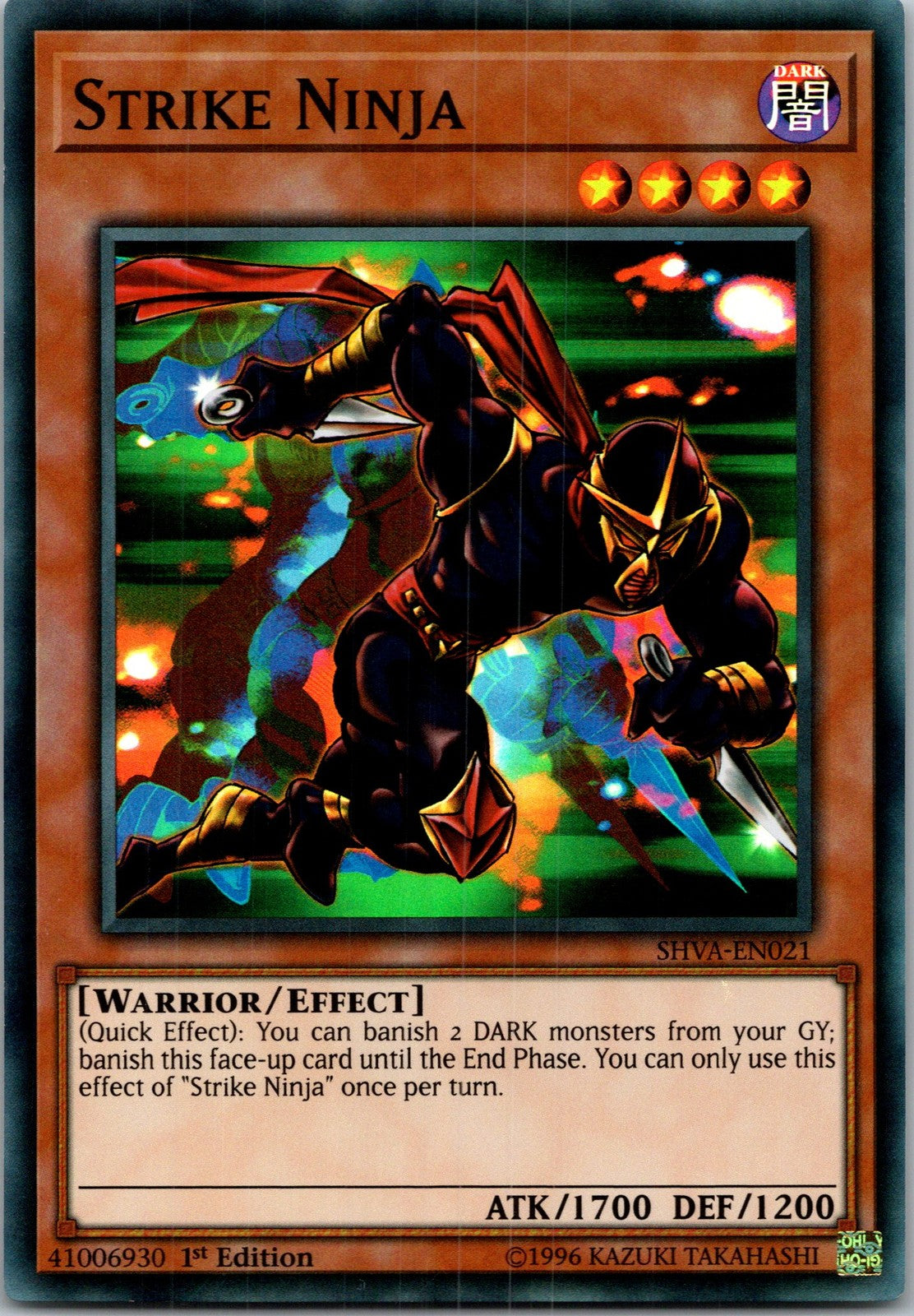 Yugioh Strike Ninja SHVA-EN021 1st Edition Super Rare NM