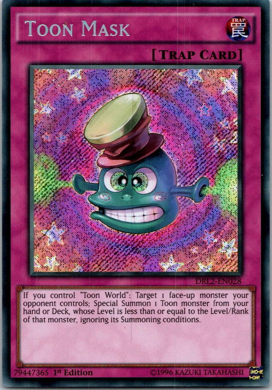 Yugioh Toon Mask DRL2-EN028 1st Edition Secret Rare NM