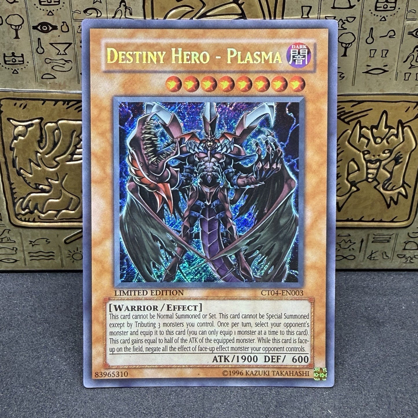 Yugioh Destiny Hero - Plasma CT04-EN003 Secret Rare Limited Edition NM