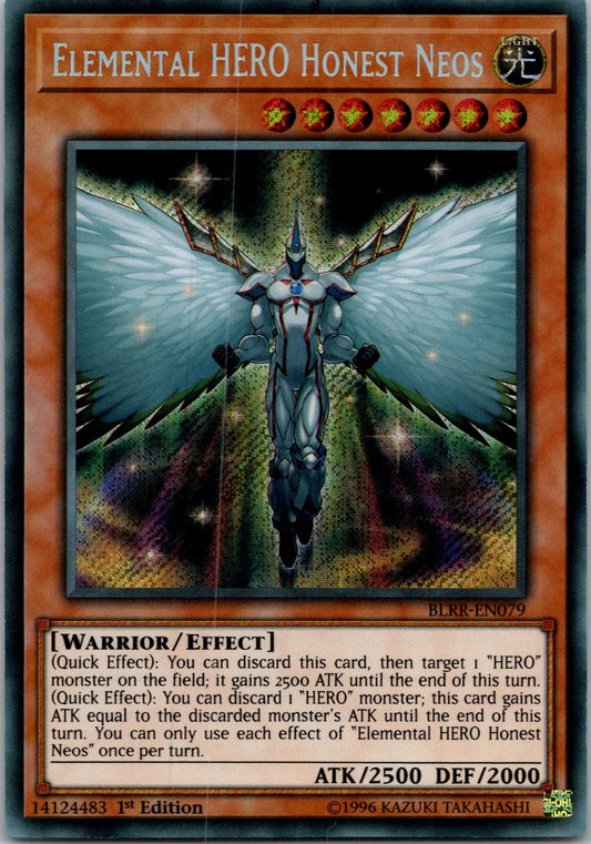 Yugioh Elemental HERO Honest Neos BLRR-EN079 1st Edition Secret Rare NM