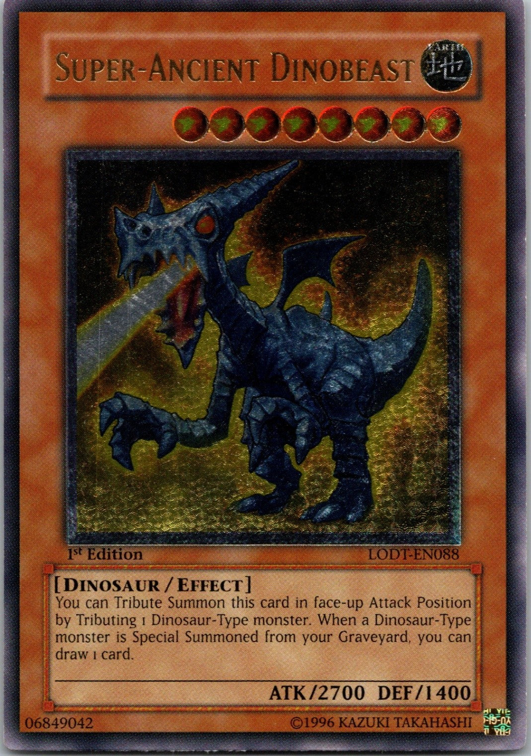 Yugioh Super-Ancient Dinobeast LODT-EN088 1st Edition Ultimate Rare NM