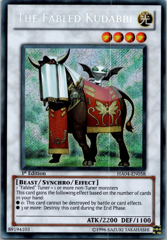 Yugioh The Fabled Kudabbi HA04-EN058 1st Edition Secret Rare NM