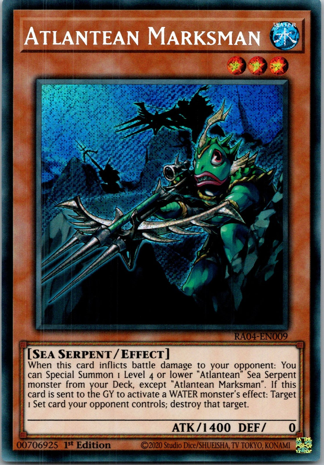 Yugioh Atlantean Marksman (Secret Rare) RA04-EN009 1st Edition Secret Rare NM
