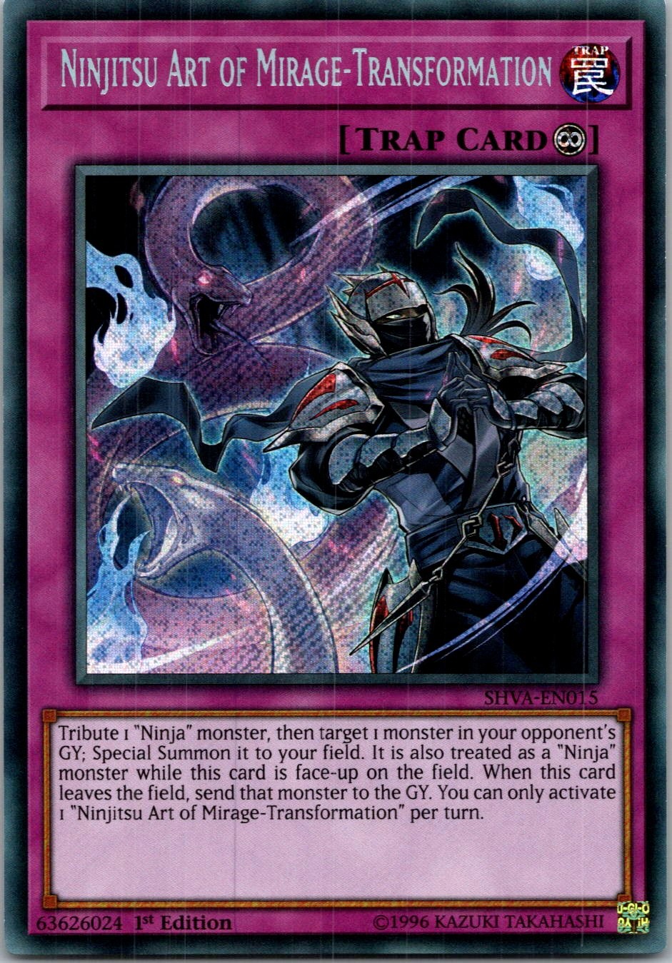 Yugioh Ninjitsu Art of Mirage-Transformation SHVA-EN015 1st Edition Secret NM