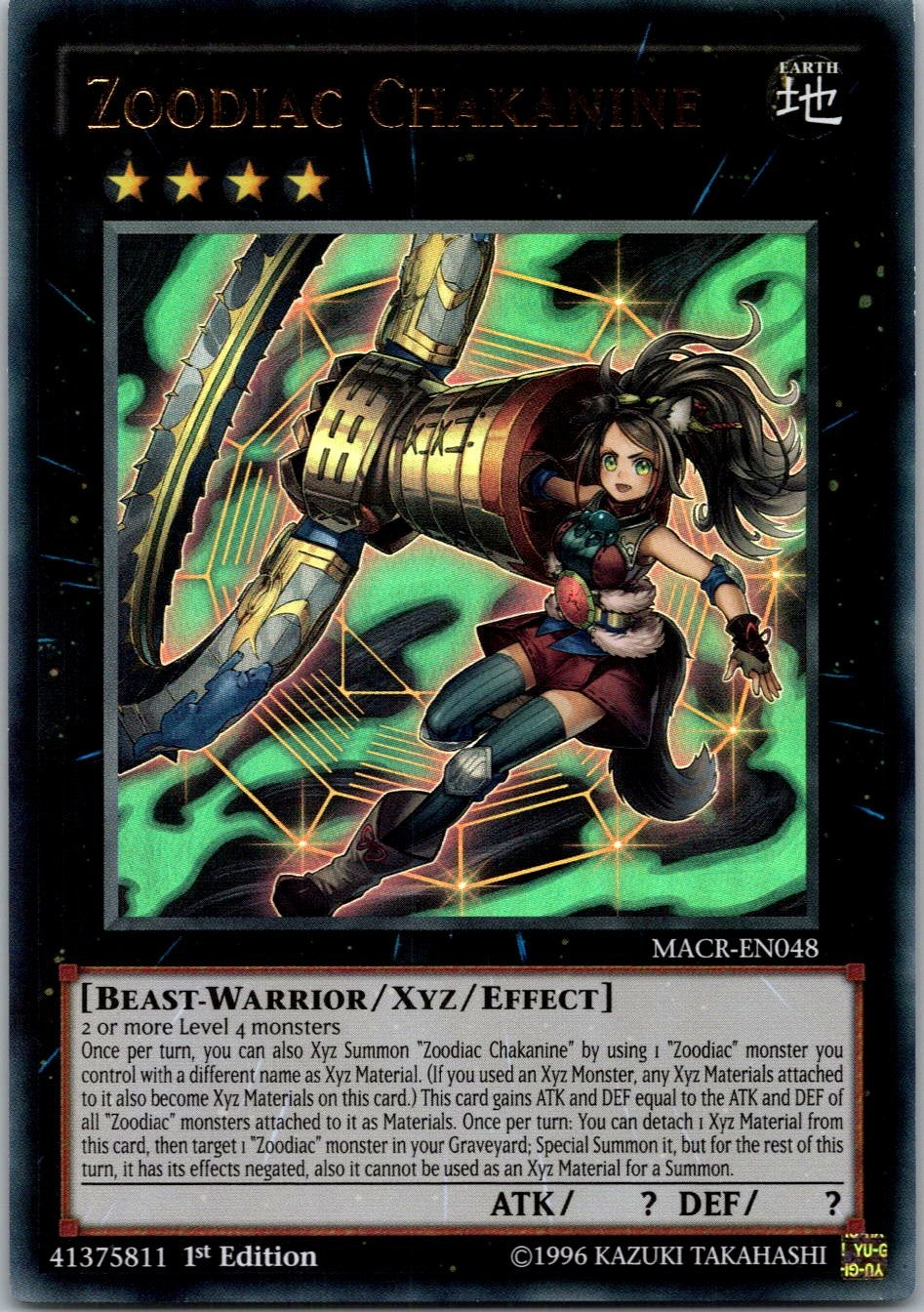 Yugioh Zoodiac Chakanine MACR-EN048 1st Edition Ultra Rare NM