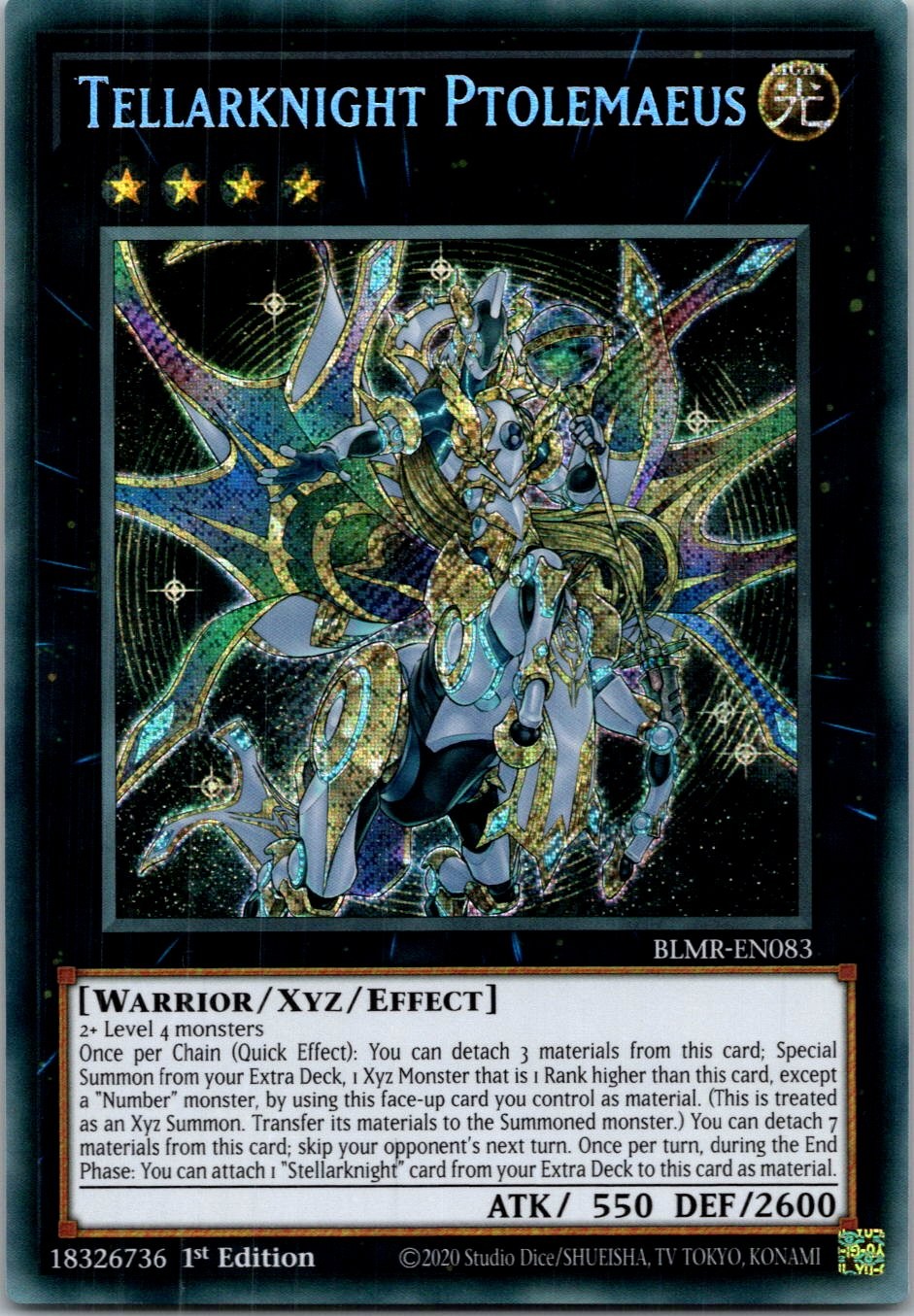 Yugioh Tellarknight Ptolemaeus BLMR-EN083 1st Edition Secret Rare NM