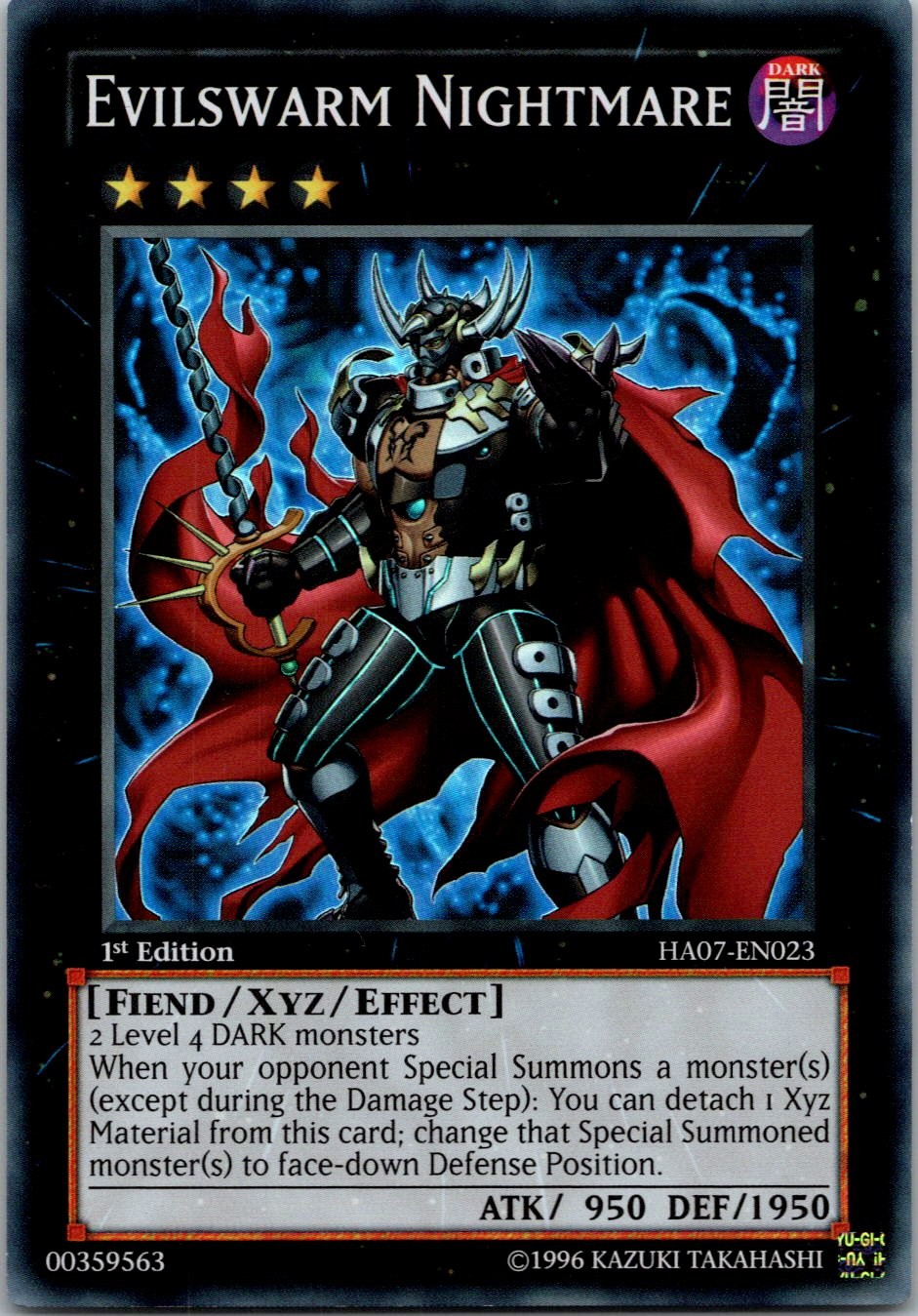Yugioh Evilswarm Nightmare HA07-EN023 1st Edition Super Rare NM