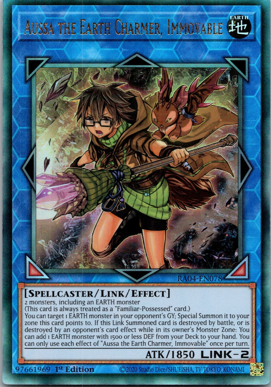 Yugioh Aussa the Earth Charmer, Immovable RA04-EN078 1st Edition Ultra Rare NM