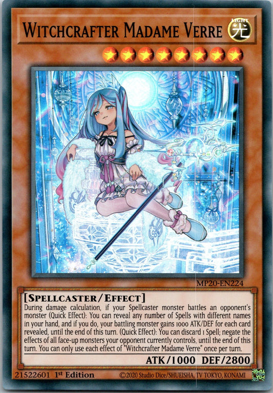 Yugioh Witchcrafter Madame Verre MP20-EN224 1st Edition Super Rare NM