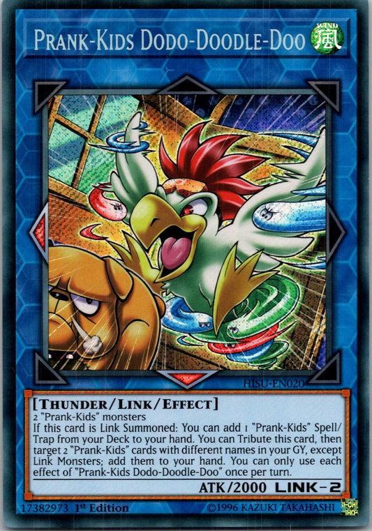 Yugioh Prank-Kids Dodo-Doodle-Doo HISU-EN020 1st Edition Secret Rare NM