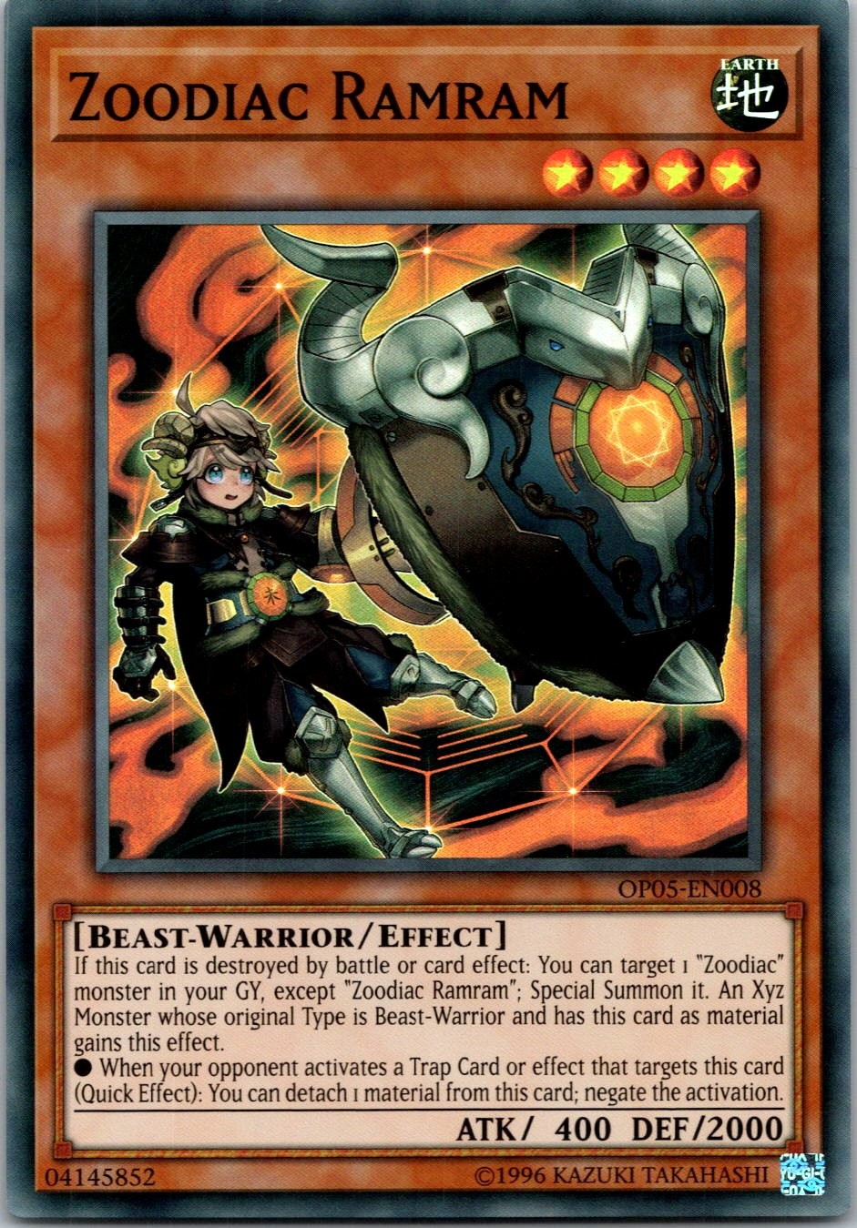Yugioh Zoodiac Ramram OP05-EN008 Super Rare NM