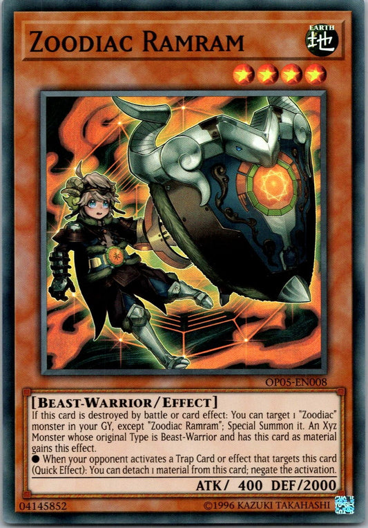 Yugioh Zoodiac Ramram OP05-EN008 Super Rare NM