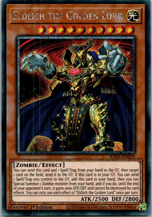 Yugioh Eldlich the Golden Lord RA01-EN019 1st Edition Secret Rare NM
