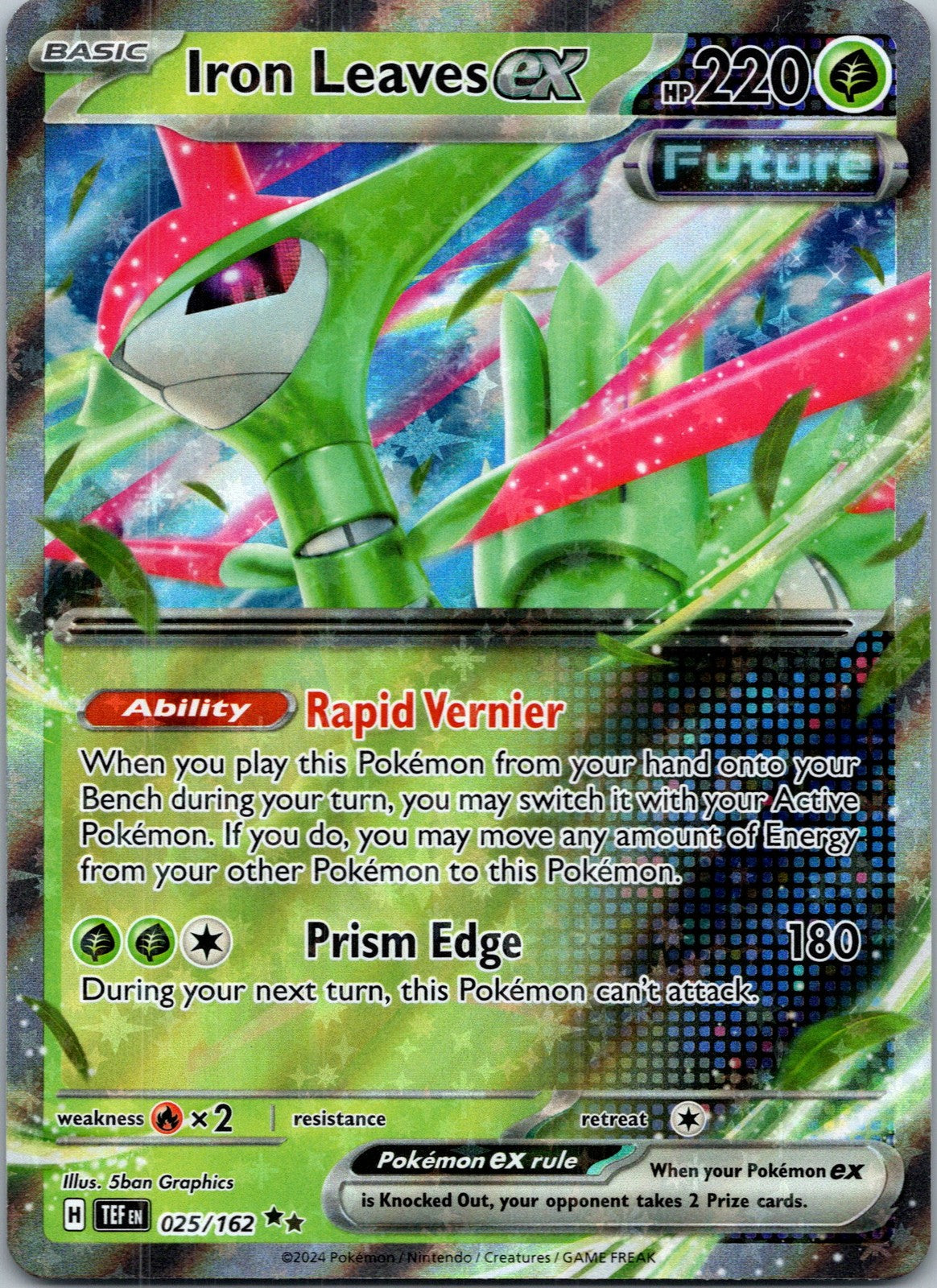 Pokemon Iron Leaves ex 025/162 Double Rare NM