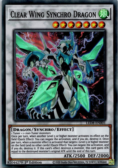 Yugioh Clear Wing Synchro Dragon LED8-EN001 1st Edition Super Rare NM
