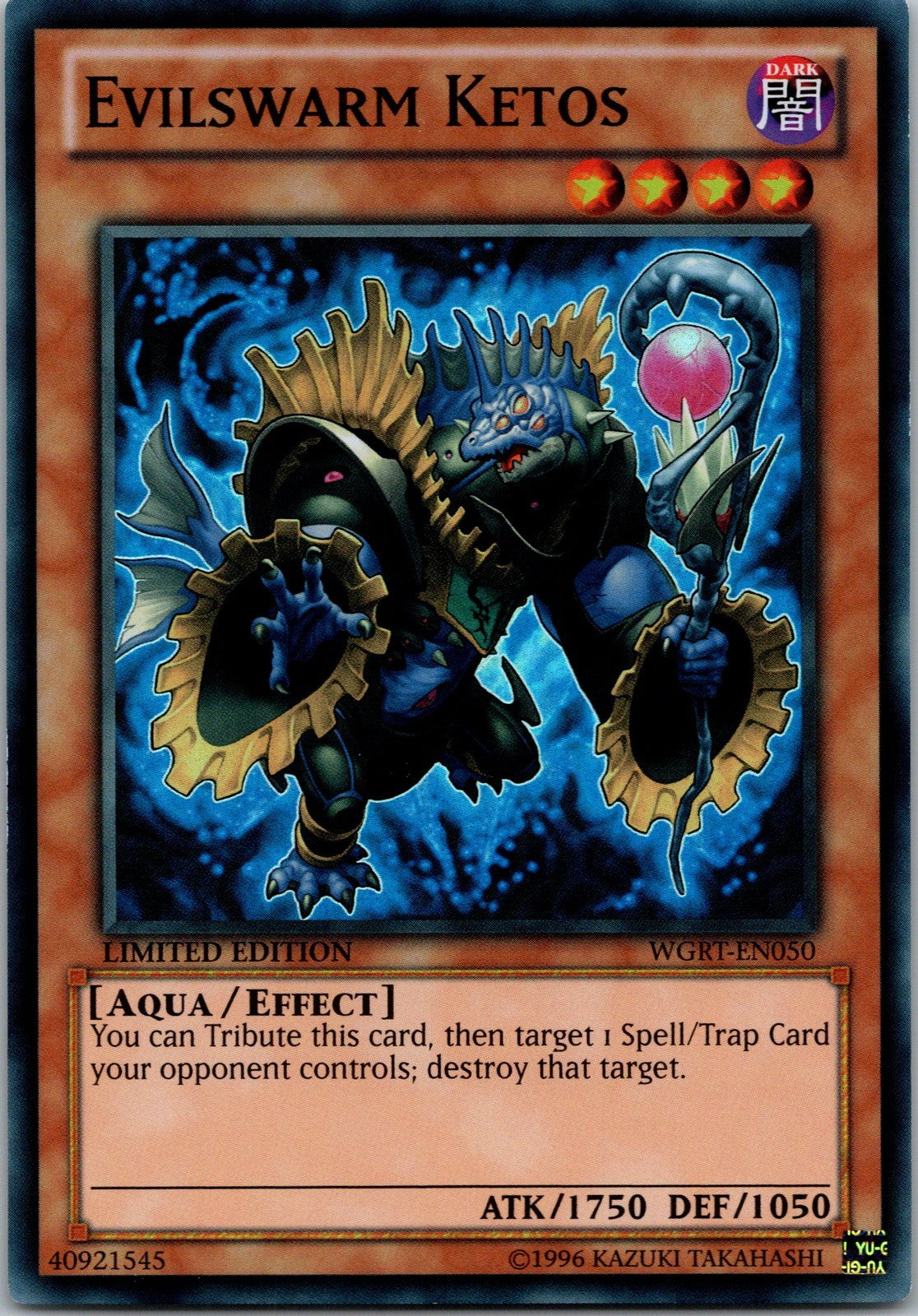 Yugioh Evilswarm Ketos WGRT-EN050 Limited Edition Super Rare NM
