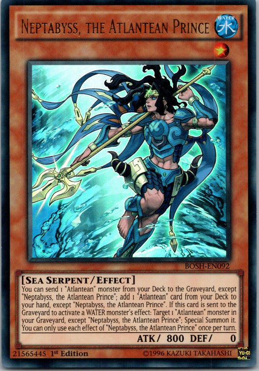 Yugioh Neptabyss, the Atlantean Prince BOSH-EN092 1st Edition Ultra Rare NM