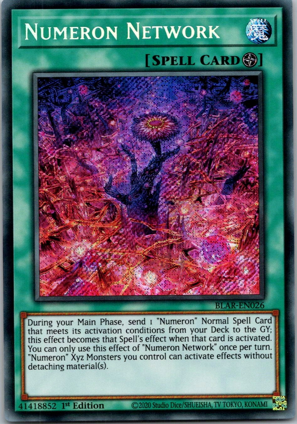 Yugioh Numeron Network BLAR-EN026 1st Edition Secret Rare NM