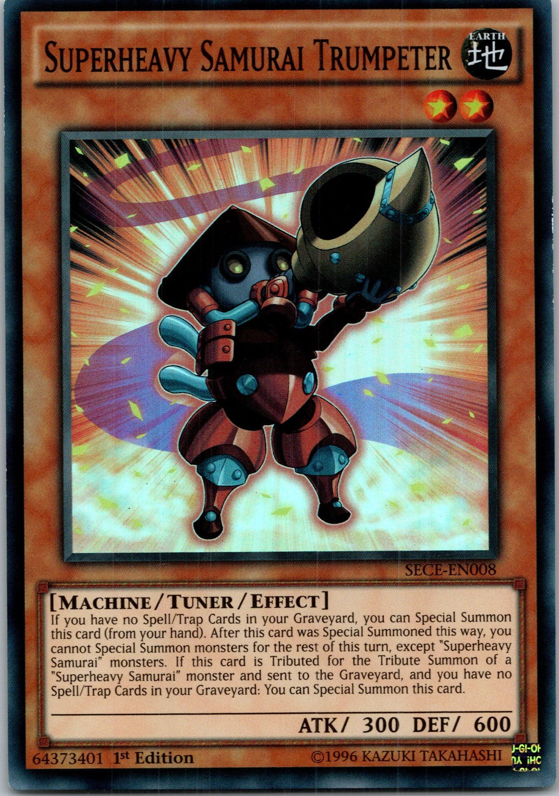 Yugioh Superheavy Samurai Trumpeter (SE) SECE-ENS02 1st Edition Super Rare NM