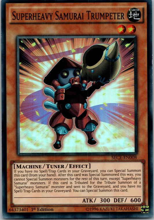 Yugioh Superheavy Samurai Trumpeter (SE) SECE-ENS02 1st Edition Super Rare NM