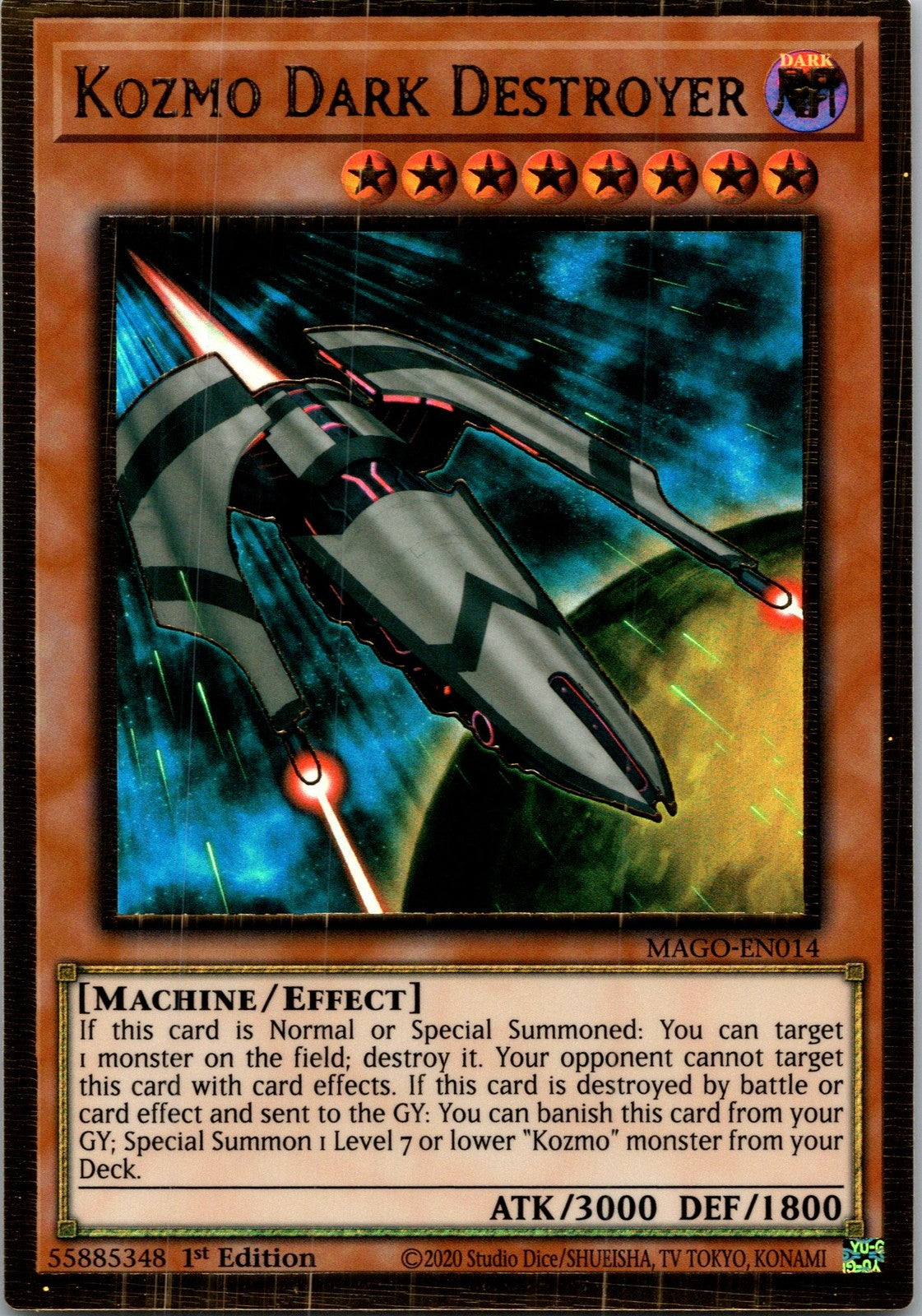 Yugioh Kozmo Dark Destroyer MAGO-EN014 1st Edition Premium Gold Rare NM