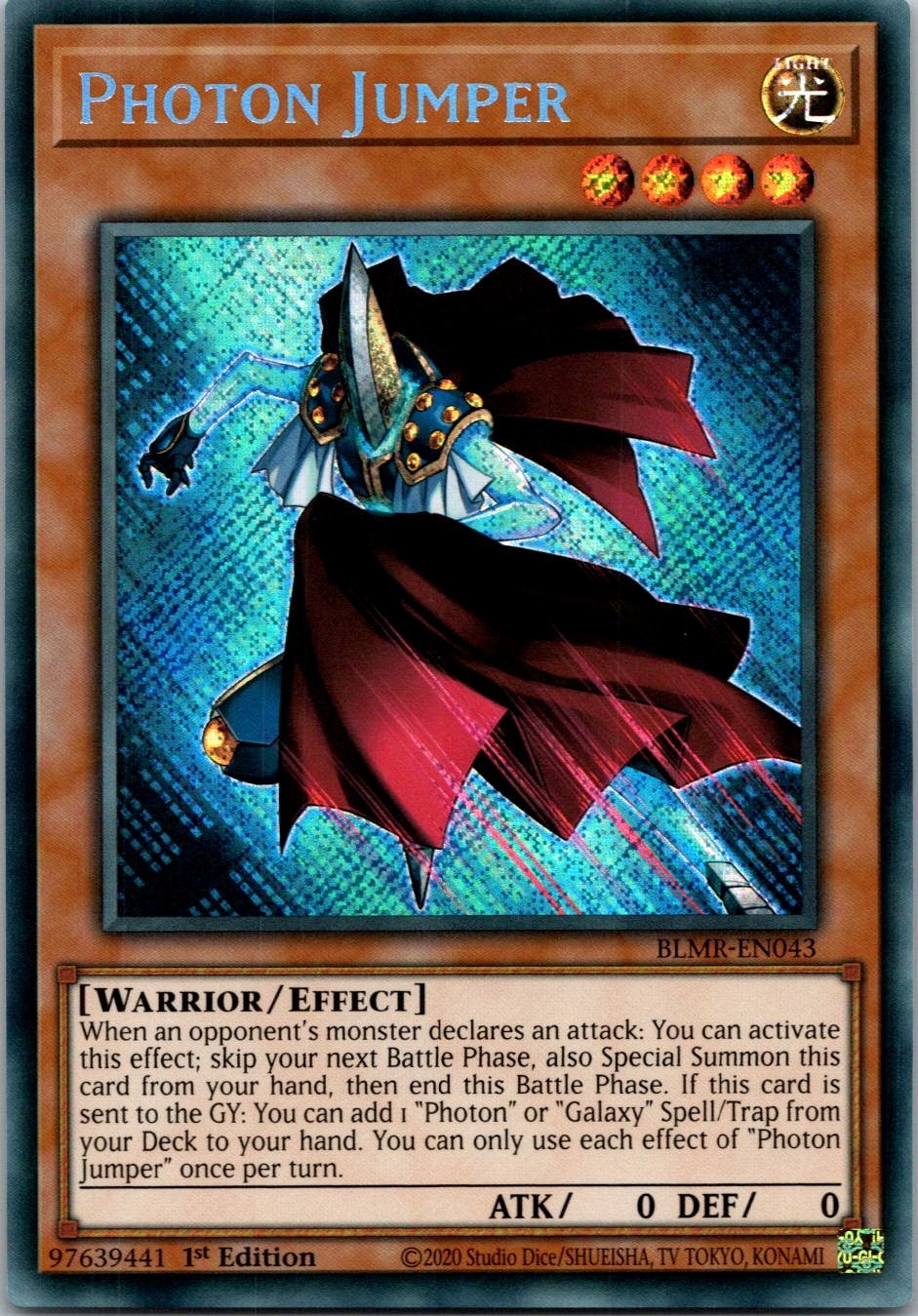 Yugioh Photon Jumper BLMR-EN043 1st Edition Secret Rare NM