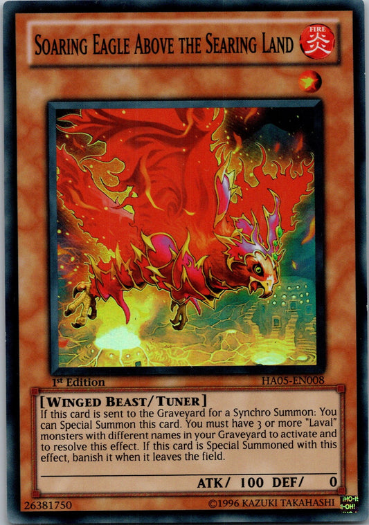 Yugioh Soaring Eagle Above the Searing Land HA05-EN008 1st Edition Super Rare NM